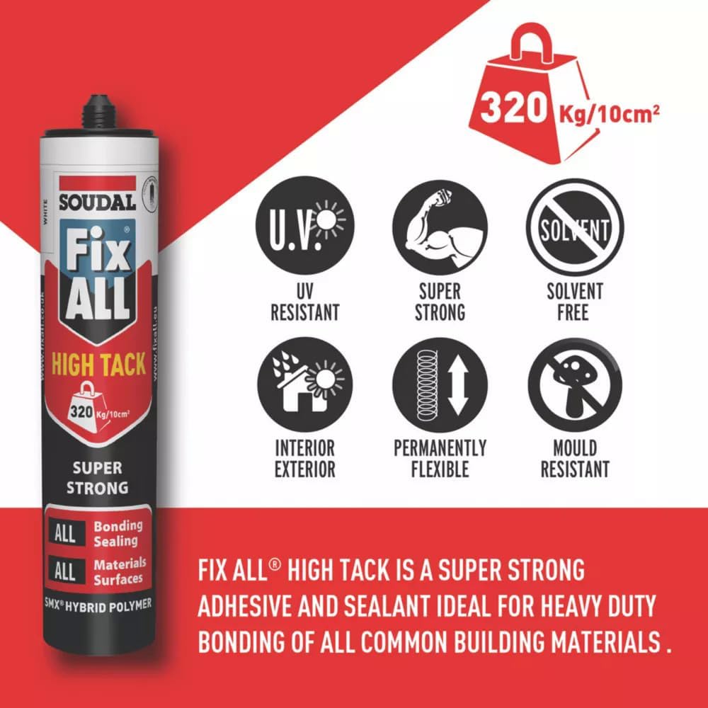 Fix All Yüksek Güçlü High Tack Montaj Yapıştırıcısı Beyaz 290 ML