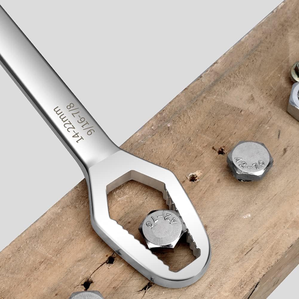 ® Evrensel Çift Başlı Tork Anahtar 8–22 mm | Çok Amaçlı Universal Anahtar | Altıgen, Yuvarlak, Profil Somun Uyumlu | Bisiklet, Araba, Ev ve Atölye Kullanımı