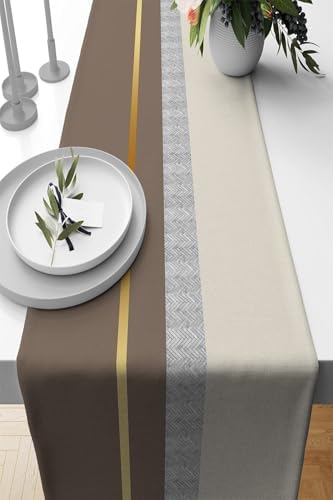 Alternative view of Viva Bej Dokuma Kumaş Premium Tay Tüyü Leke Tutmaz Masa Örtüsü Runner 40X140Cm Rnr488