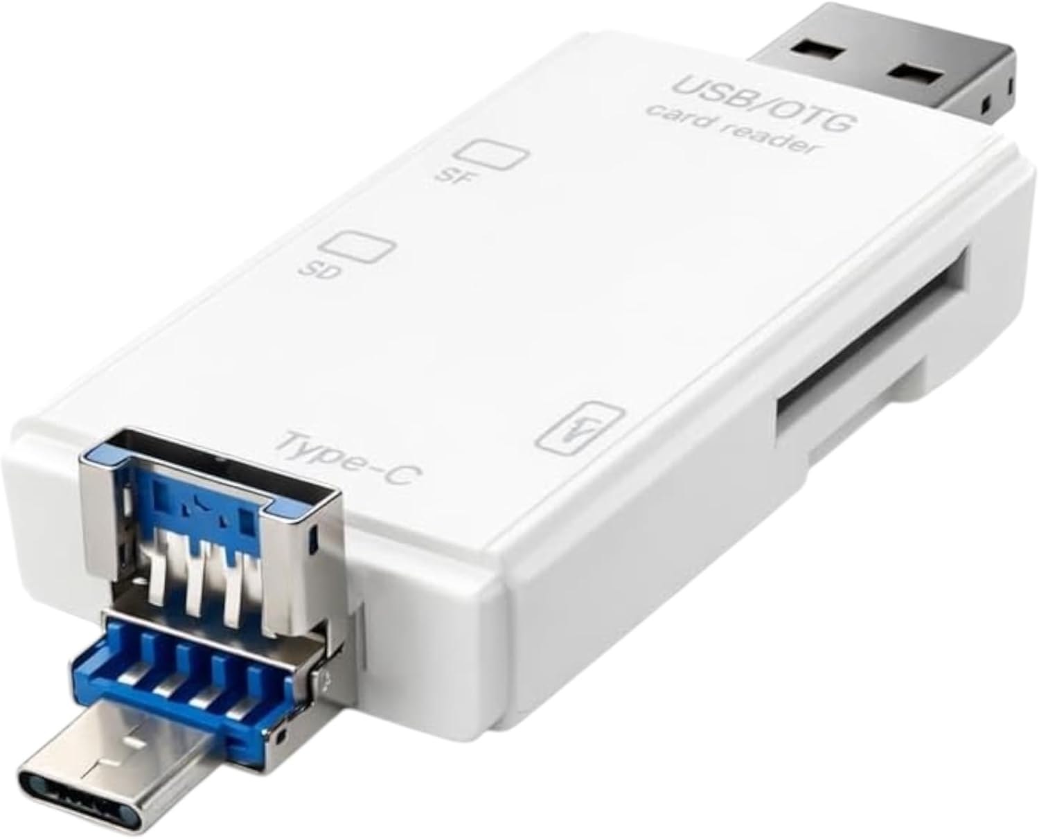 YK 3 in 1 Kart Okuyucu, Type-C USB Micro USB, OTG, SD Micro SD Destekli, Telefon PC için (Beyaz)