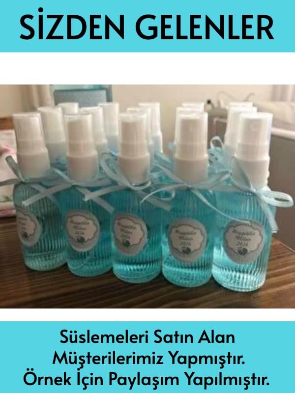 Alternative view of Okyanus Mavisi Rengi Boş Plastik Şişe 50 Adet 50 ML Kolonya Söz Nişan Düğün Nikah DNZ21MaviSprey