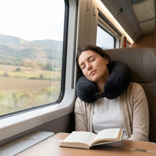 Alternative view of Silikon Dolgulu U Tipi Seyahat Yastığı – Boyun Destekli Yolculuk Yastığı, Uçak, Araba, Tren ve Otobüs Kullanımı İçin, Ergonomik Tasarım, Taşınabilir Boyun Yastığı