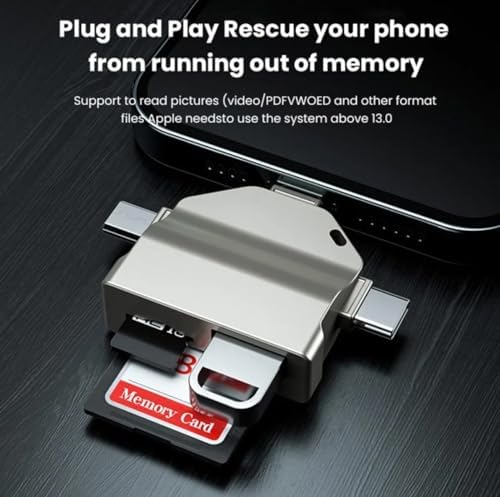Alternative view of Usb Otg Kart Okuyucu Micro USB Type-C ve Lightning Uçlu Telefon PC Bilgisayar ve Notebook Uyumlu Mikro SD Kart Okuyucu ZR591
