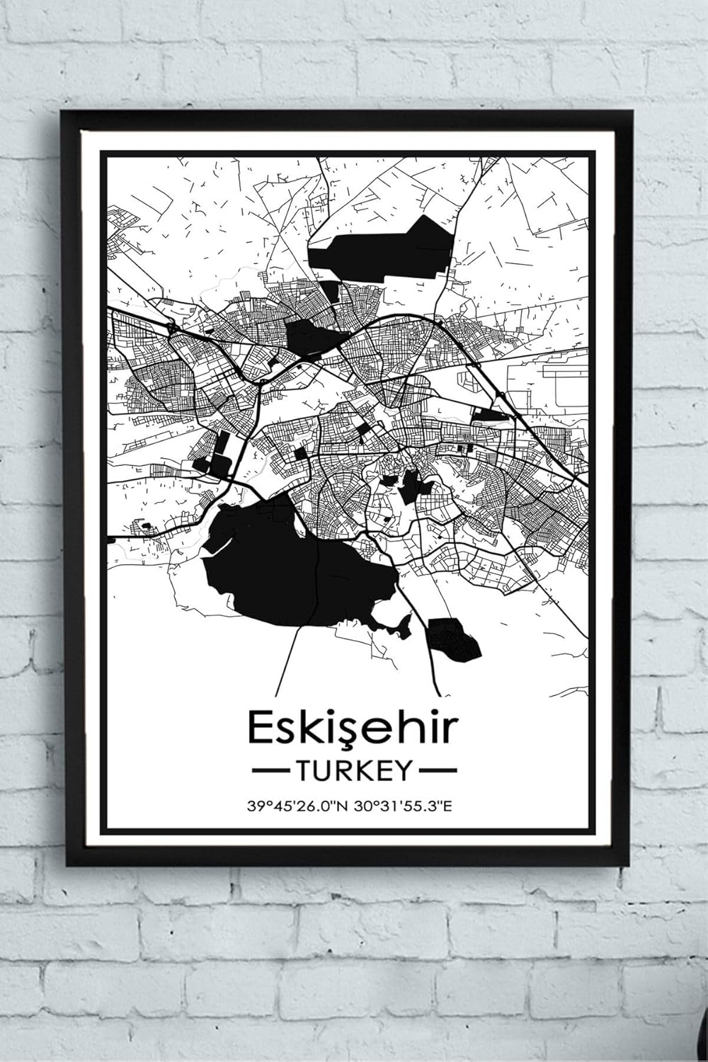 Alternative view of (pster14390) Eskişehir Harita Dekoratif Çerçeveli Tablo 21 x 30