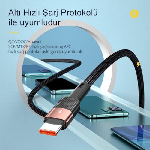 Alternative view of Essager 3 Metre 7A 66W USB to Type-C Süper Hızlı Şarj ve Data Kablosu,Süper Dayanıklı Akım ve Isı Korumalı