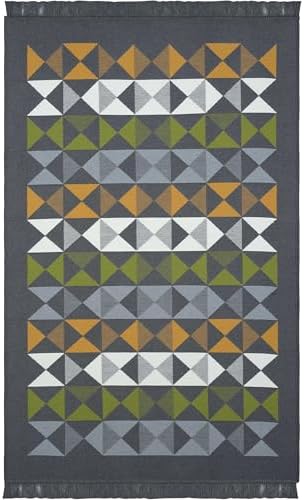 Lovely Koyu Gri Kilim Halı Çift Taraflı Makinede Yıkanabilir Mutfak Balkon Banyo Kilimi