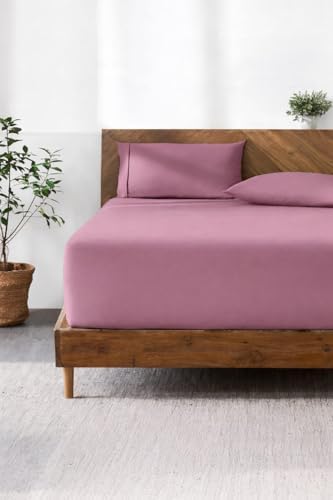 Lastikli Çarşaf Hipoalerjenik%100 Pamuk Penye Kumaş Lila 100x200 cm, LUXCARSAF