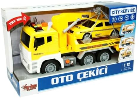 Vardem 1:12 Sürtmeli Sesli Işıklı Oto Çekici WY831A WY831B SARI