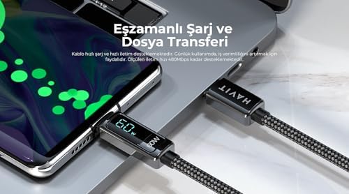 Alternative view of CB6247 PD100W Type-C to Type-C Göstergeli Şarj Kablosu