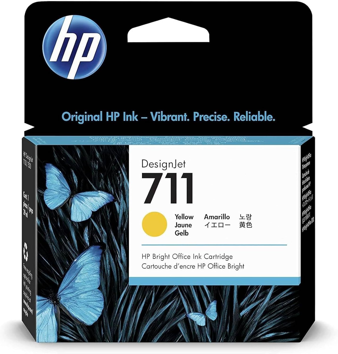 HP 711 Orijinal Mürekkep Kartuşu, Renk: Cam Göbeği, Sarı