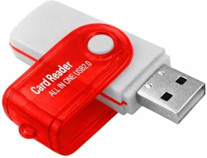 PC için USB SD Kart Okuyucu, Micro SD Karttan USB Adaptörüne, Kamera için MS Duo/Micro MS Kart Okuyucu Hafıza Kartı Okuyucu, PC/Dizüstü Bilgisayar için Kart Okuyucu Kırmızı