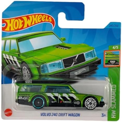 Alternative view of - 240 Wagon - HW Slammed 4/5 - HKJ07 - Short Card - Yokohama - Yeşil Metalik - Mattel 2023