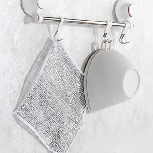 Alternative view of 10 Adet Çizilmez Tel Bulaşık Bezi, Islak ve Kuru için Çok Amaçlı Tel Bulaşık Yıkama Bezi, Bulaşık için Çok Fonksiyonlu Bulaşık Bezleri, Mutfak Temizliği için Yeniden Kullanılabilir