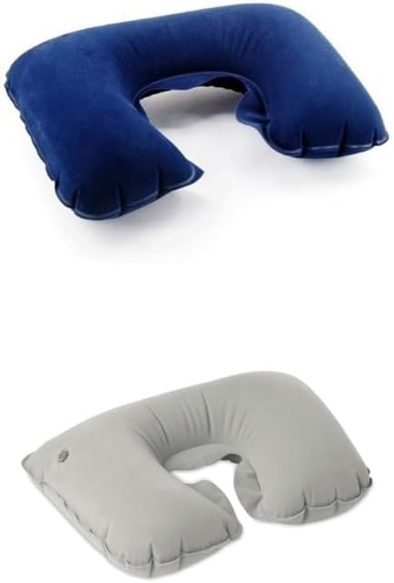 Şişme Araç Boyun ve Seyahat Yastığı – Taşınabilir, Ergonomik, Ense Destekli, Karışık Renkli, Uzun Yolculuklar İçin Rahat Yastık (1 adet)