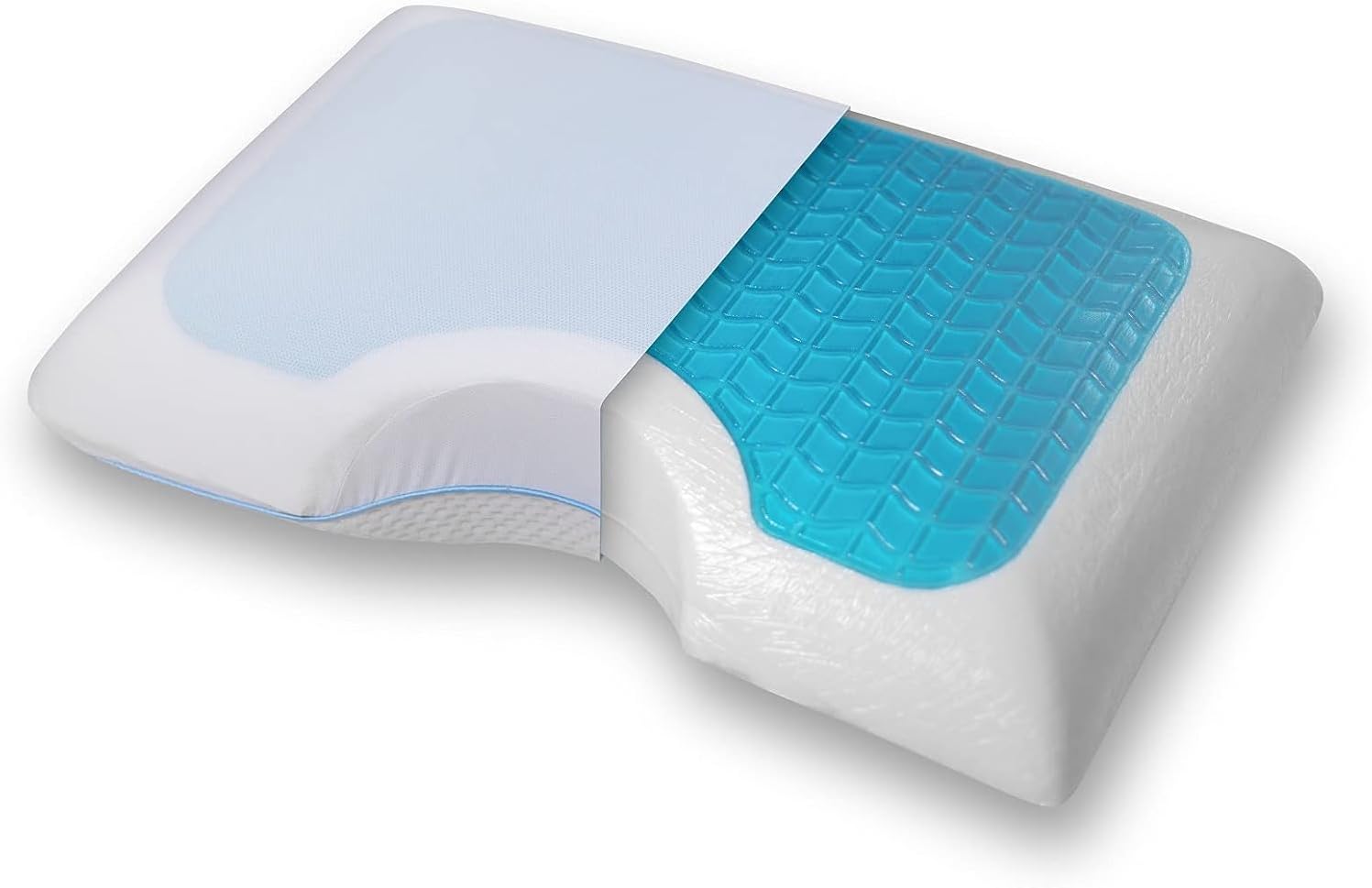 Jel Deluxe Hafızalı Yastık 60x40x13 Cm Visco Memory Foam Ortopedik Boyun Desteği Yıkanabilir Kılıf