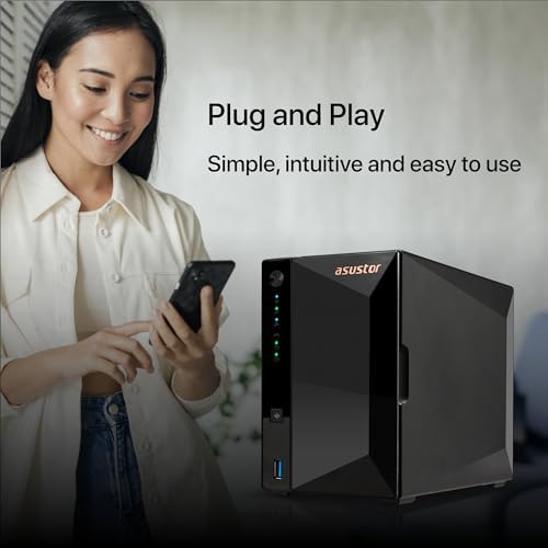 Asustor Drivestor 2 Pro Gen2 AS3302T v2, 2 Bay NAS Kasa Ağ Belleği, 1.7GHz Quad-Core, 2.5GbE Port, 2GB RAM DDR4, Bulut Bellek için Ağ Bağlantılı Depolama (Disklesiz)