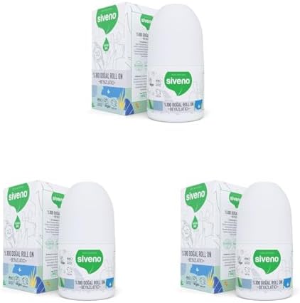 Siveno%100 Doğal Roll On Beyazlatıcı Etkili Deodorant Ter Kokusu Önleyici Bitkisel Lekesiz Vegan 50 ml (3 paketi)