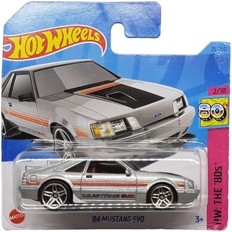 - ´84 Mustang SVO - HW: The ´80s 2/10 - HKG80 - Short Card - - Gümüş metalik - Mattel 202