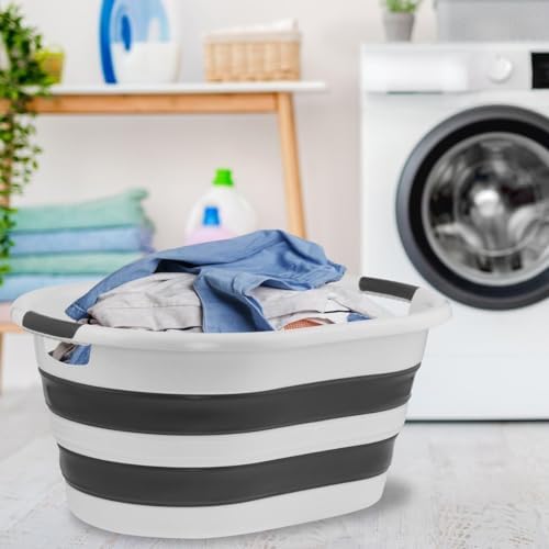 Pazar Kapısı Katlanabilir Silikon Akordiyon Çamaşır Sepeti Sele 27 L (27 Litre)