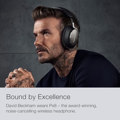 & Wilkins PX8 kablosuz kulak üstü kulaklık, Bluetooth ve gürültü önleyici, Burgundy