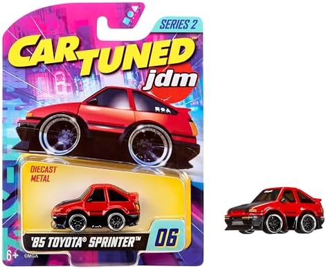 Alternative view of MGAE CarTuned JDM Seri 2 1985-87 Sprinter Trueno GT-Apex AE86, Siyah Kırmızı, Diecast Metal Oyuncak Araba,