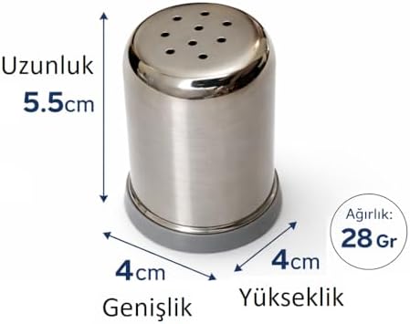 Alternative view of Çelik Tuzluk & Biberlik – Delikli Kapak Tasarımı, Paslanmaz Çelik Gövde, Tuz ve Karabiber Serpici, Mutfak ve Sofra Kullanımı (2)
