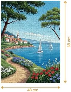 Sahil Yolu 1000 Parça 2,2mm Kalınlık 48x68cm Profesyonel Hobi Puzzle Yapboz Serisi