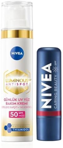 Luminous630 Thiamidol Etkili Leke Karşıtı Gündüz Yüz Kremi 40ml ve Kırmızı Renkli Nemlendirici Dudak Bakım Kremi 4,8gr