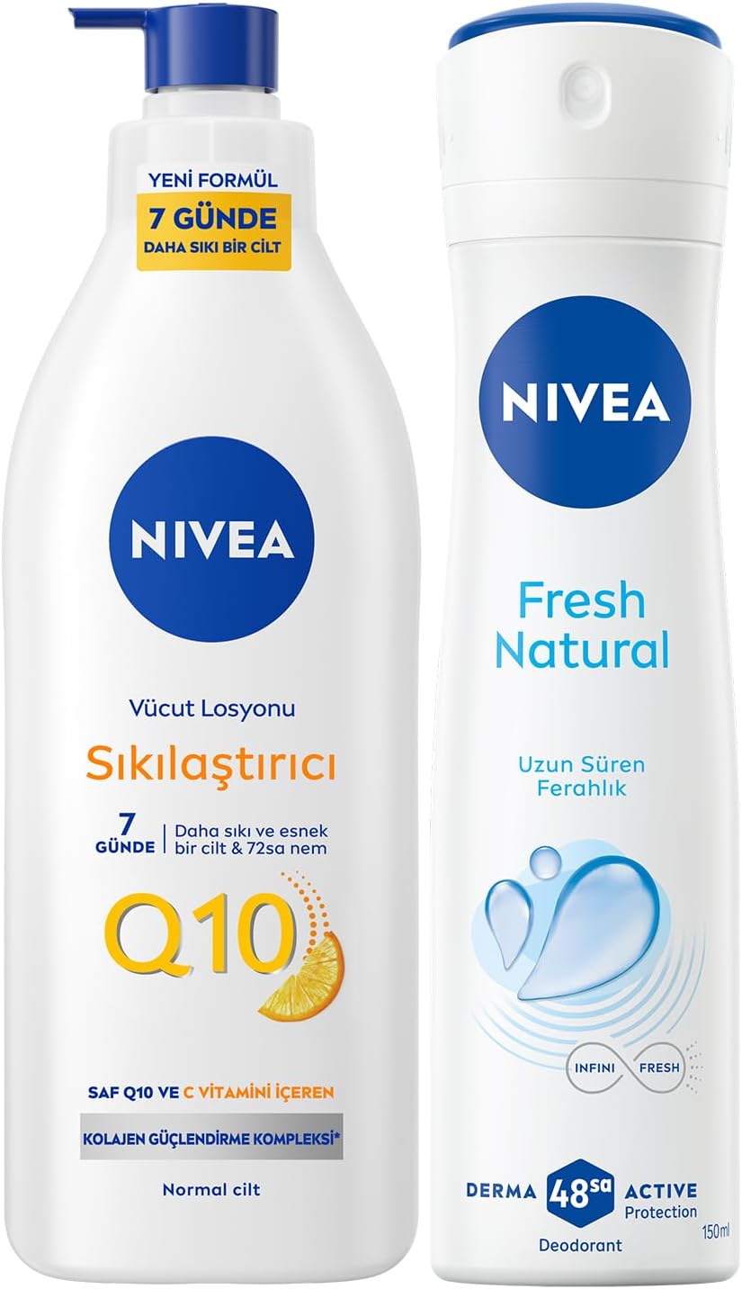 Q10 Sıkılaştırıcı Vücut Losyonu 400 ml+ Kadın Sprey Deodorant Fresh Natural 150 ml