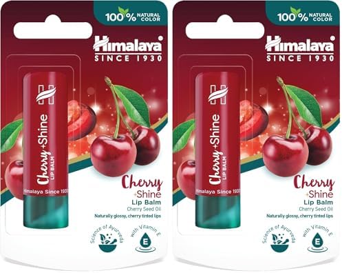 Himalaya Since 1930 Parlatıcı Dudak Bakım Kremi, Kiraz, Nemlendirici,%100 Doğal Renk, Silikon Içermez, 4,5 gr (2 paketi)