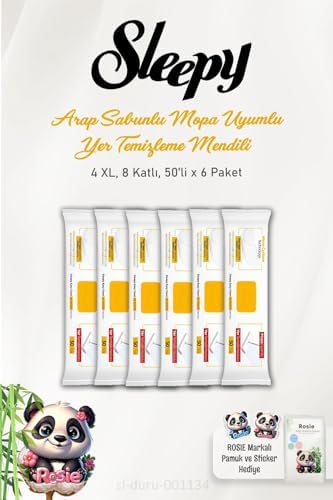 Alternative view of 6'lı Arap Sabunu Katkılı Mopa Uyumlu 4 XLarge Yer Temizlik Havlusu 50 Yaprak ve ROSIE Pamuk