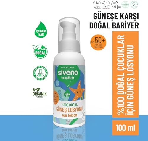 Alternative view of Siveno%100 Doğal Çocuk Güneş Losyonu Leke Karşıtı Nemlendirici Bitkisel Vegan UVA UVB SPF 50+ 100 ml