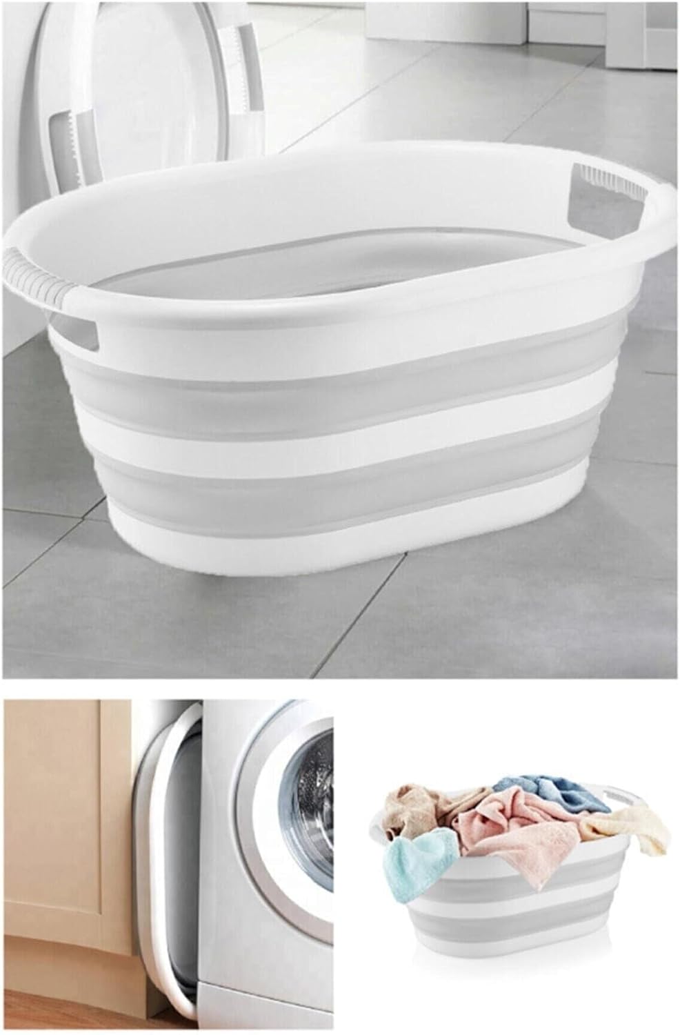 Alternative view of Pazar Kapısı Katlanabilir Silikon Akordiyon Çamaşır Sepeti Sele 27 L (27 Litre)