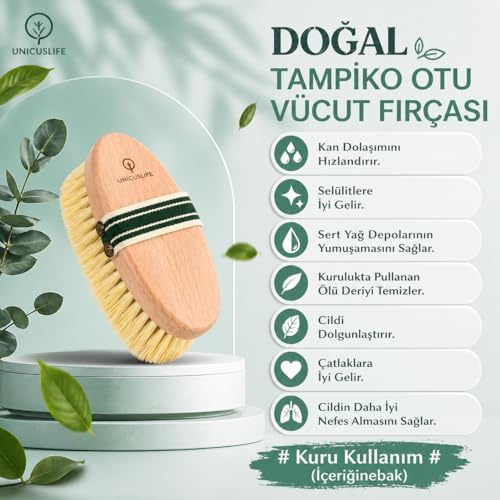 Tampiko Otu Vücut/Selülit Fırçası (Taşıma kesesi ile birlikte gönderilir) (Vegan)