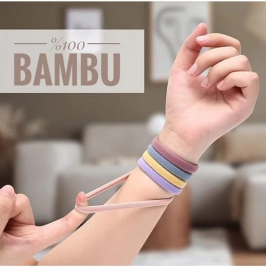 Okavango Kadın %100 Bambu Kumaş XL Boy 10'lu Toka Seti, Lastik Toka, Organizer, Kız Çocuk Toka