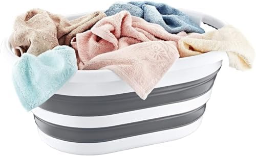 Katlanabilir Plastik Çamaşır Selesi Sepeti, Çok Amaçlı Katlanabilir Oyuncak Sepeti, Hafif ve Dayanıklı, Mükemmel Organizasyon ve Depolama Çözümü (27 Litre)