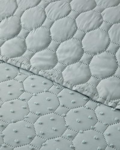Amabile Kesmeli Tek Kişilik Yatak Örtüsü Takımı 160x220 cm Su Yeşili