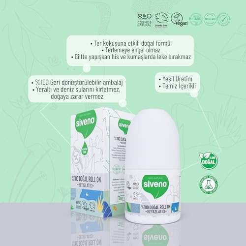 Alternative view of Siveno %100 Doğal Roll On Beyazlatıcı Etkili Deodorant Ter Kokusu Önleyici Bitkisel Lekesiz Vegan 50 ml