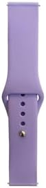 (4915) Lila Band Serisi 20mm Klasik Kordon Silikon Strap Kayış-Lila Galaxy 2 44mm ile uyumlu