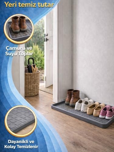 Beylini Çok Amaçlı Ayakkabı Tepsisi Dolap İçi Düzenleyici Su Çamur Kir Geçirmez Dayanıklı Organizer 35x70cm
