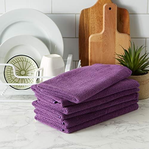 DII Temizlik Koleksiyonu Mikrofiber Set, Bulaşık Havlusu, 16x24, Patlıcan, 6 Parça