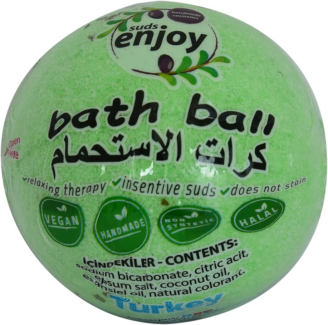 Okaliptuslu El Yapımı Banyo Bombası Banyo Topu Yeşil 90-120 Gr