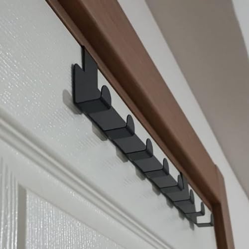 Alternative view of Metal Mat Siyah Kapı Arkası Askılık – 8 Kancalı Amerikan Tipi Organizer Askı, Banyo ve Oda Kapıları İçin Pratik Askılık, Delmeden Montajlı Kapı Arkası Askı (Siyah)