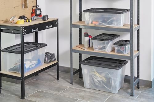 Alternative view of Ohyama, Saklama kutuları, saklama kutusu çok fonksiyonlu, 6'lı set plastik kutu 45 L, kapak, ergonomik sap, çatı katı, oda, oturma odası - New Top Box NTB-45 - siyah
