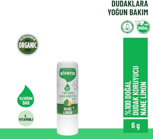 Alternative view of Siveno%100 Doğal Dudak Koruyucu Nane & Limon Bitkisel Lipbalm Krem Nemlendirici Parlatıcı Onarıcı 6 G