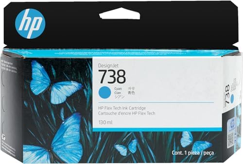 HP 738 130-ml Cyan DesignJet Ink Cartridge Mürekkep Kartuşu 1 adet Orijinal Performans Standardı