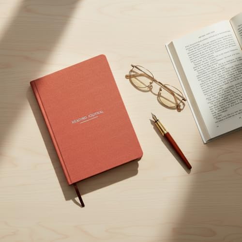Okuma Günlüğü – A5 Sert Kapa­klı “Reading Journal, 100 Kitap İncelemesi, Günlük Okuma Takibi (Kiremit)