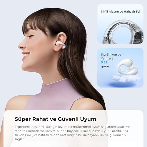 Soundpeats PearlClip Pro Hi-Res LDAC ENC OWS Kablosuz Bluetooth 6.0 Kulaklık Beyaz