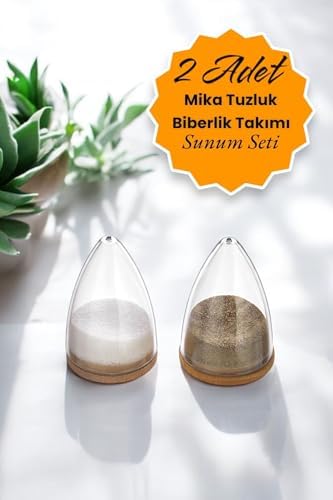 Alternative view of Life 2 Adet Ahşap Altlıklı Silikon Kapaklı Mika Baharatlık Tuzluk Biberlik Seti MIT1153