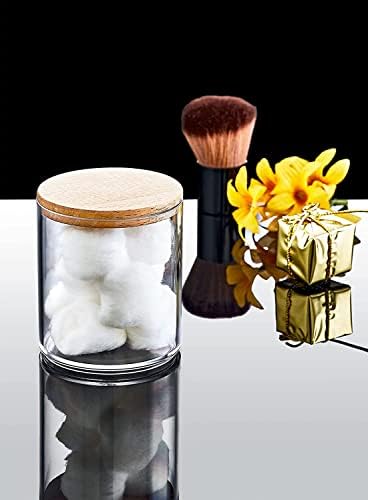 Alternative view of Ahşap Görünümlü Kapak 3'lü Organizer Set, Modern Pamukluk Düzenleyici Şık 3'lü Pamukluk Set - Şık ve Fonksiyonel Ahşap Görünümlü Kapaklı - Mutfak ve Banyonuzu Düzenleyin!